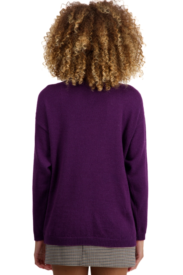Baby Alpakawolle kaschmir pullover damen strickjacken cardigan toulouse violett xs